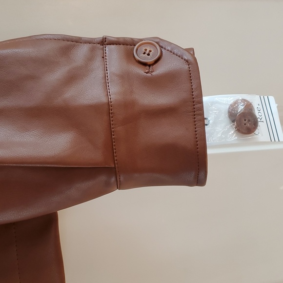 Womens Ophelia Roe Vegan Faux Leather Utility Jacket Size XL pockets NWT - Picture 3 of 6